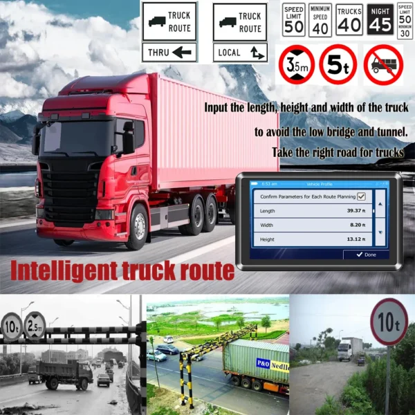 5 inch gps navigation for car  truck accessories free map update tools 2024 8GB speed warning Voice broadcast amercia europe - Image 5