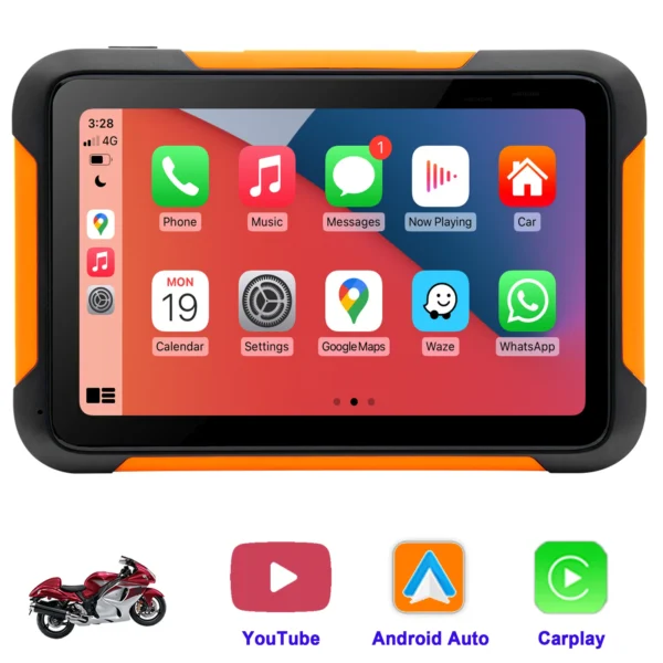 5 Inch Wireless Android Auto & Carplay Latest model for Motorcycle GPS Navigation Screen Waterproof  Displayer with Youtube - Image 3