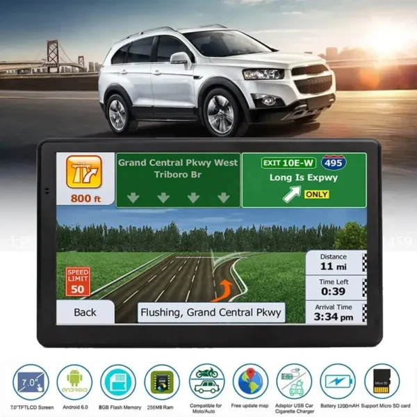 Navigation System Built-in Speaker 7 Inch HD Car GPS Navigation FM Transmitter Australia North America Europe Map Voice Reminder - Image 4