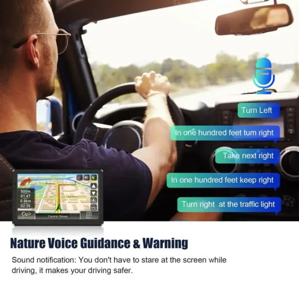 Navigation System Built-in Speaker 7 Inch HD Car GPS Navigation FM Transmitter Australia North America Europe Map Voice Reminder - Image 5