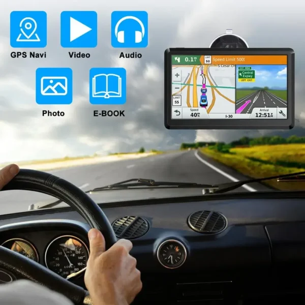 Navigation System Built-in Speaker 7 Inch HD Car GPS Navigation FM Transmitter Australia North America Europe Map Voice Reminder - Image 3